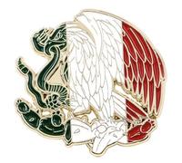Mexico Mexican National Flag Eagle Snake Colors Green White Red 1.3" Enamel Pin Badge