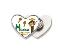 Mexico Music Instrument Song Mexican Heart Metal Pin Brooch Clip Love