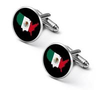 Mexico on U.S Flag Map Mens Cufflinks Classic Shirt Cuff Links