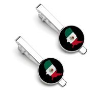 Mexico on U.S Flag Map Tie Clips for Men Classic Necktie Tie Bars Tie Pins for Wedding Business