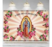 Mexico Our Lady of Guadalupe Banner Virgin Mary Christmas Backdrop Religious Party Decorations Photographic Backgroun 200x140CM