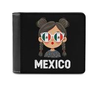 Mexico Proud Flag Day Men's Wallet Bifold RFID Blocking Wallet Slim Billfold Pocket with Card Holders for Women