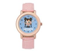 Mexico Proud Flag Day Women's Custom Watch Fashion Soft Strap Wristwatches Gifts for Birthdays Valentine's Day