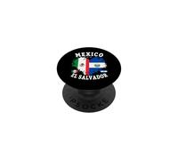 Mexico & Salvador flag Costume Idea For Kids Salvadoreño PopSockets Adhesive PopGrip