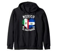 Mexico & Salvador flag Costume Idea For Kids Salvadoreño Zip Hoodie