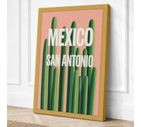 Mexico San Antonio Minimalist Canvas Wall Art Print 30x20 Inch