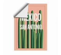 Mexico San Antonio Minimalist Unframed Wall Art Print A4 (29.7×21cm), Wall Decor for Living Room, Bedroom, Office & Home, Art Gift