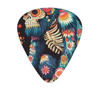 Mexico-Sasquatch-Skeleton 12 Pack Guitar Picks With 3 Thicknesses And Storage Box, Abs Plectrums For Electric Bass Guitar Players