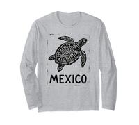 Mexico Sea Turtle Aztec | Mayan Tribal - Retro Stamp Print Long Sleeve T-Shirt