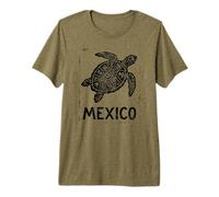 Mexico Sea Turtle Aztec | Mayan Tribal - Retro Stamp Print Premium T-Shirt
