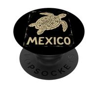 Mexico Sea Turtle Pride | Aztec Mayan - Vintage Grunge PopSockets Adhesive PopGrip