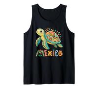 Mexico Sea Turtle Retro Summer Sunset Beach Vacation Trip Tank Top