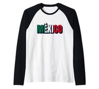 Mexico Sign National Colors. Hispanic Pocho Mexican-American Raglan Baseball Tee
