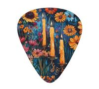 Mexico-Skull-Dead-Marigold 12 Pack Guitar Picks With 3 Thicknesses And Storage Box, Abs Plectrums For Electric Bass Guitar Players