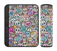 Mexico Skulls Doodle 2 Pack car seat Neck Strap Covers, Release Stress to Your Neck and Shoulders, seat Belt Belt for Women for Van