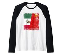 Mexico Soviet Union Flag Mexican CCCP Heritage Raglan Baseball Tee