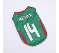 Mexico Team Pet Soccer Jersey, #14 Dog Athletic Apparel, Breathable Country Team Pet Clothes, 15.7 in / 40 cm Back, 19.68 in / 50 cm Chest, Sleeveless Vest Style for Medium Dogs