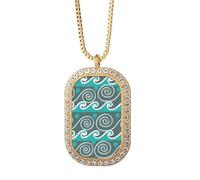 mexico totems ancient civilization Necklace Pendant Diamond Crystal Golden Jewelry