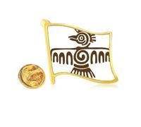 Mexico Totems Bald Eagle Ancient Civilization Golden Metal Flag Lapel Pin Badge
