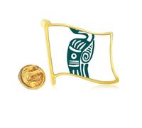 Mexico Totems Eagle Ancient Civilization Bird Golden Metal Flag Lapel Pin Badge