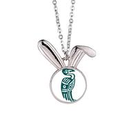 Mexico Totems Eagle Ancient Civilization Bird Rabbit Necklace Pendant Bunny Animal Jewelry Gift