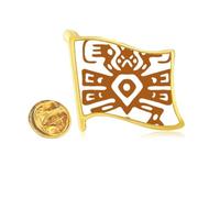 Mexico Totems Mexican Ancient Civilization Golden Metal Flag Lapel Pin Badge