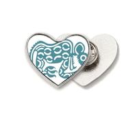 Mexico Totems Mexican Animal Ancient Civilization Heart Metal Pin Brooch Clip Love