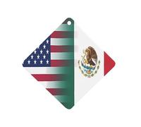 Mexico U.S. Flag Car Aromatherapy Tablets Air Freshener Hanging Scented Cards for Rooms Bathrooms Wardrobe Rhombus