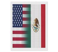 Mexico U.S. Flag Diamond Art Painting for Home Wall Decor Adults Arts Crystal Points Kits Full Square Drill