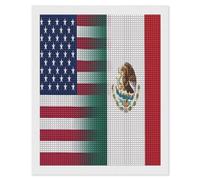 Mexico U.S. Flag Diamond Art Painting for Home Wall Decor Adults Arts Crystal Points Kits Full Square Drill