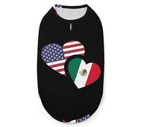 Mexico US Flag Pets Shirt Vest Cute Dog Tank Top Soft Sleeveless T-Shirt for Puppy Kitty Cats M
