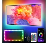 Mexllex 5M RGB LED TV Backlight, 16.4ft for 55-75 Inch, App & Remote Control, Music Sync, Indoor Use