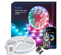Mexllex Led Strip Light 15M, Bluetooth APP & Remote Control, Music Sync Color Changing RGB SMD Led Light Strips for Bedroom, Home, Party, Kitchen Decoration (1x15M)