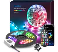 Mexllex Led Strip Light 15M15M Led Lights & Bluetooth APP and 24 Keys RemoteMusic Sync Color Changing RGB SMD Led Light Strips,Home Decoration(1x15M)