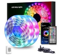 Mexllex LED Strip Lights 30M, Music Sync Color Changing RGB LED Strip with Remote, Sensitive Built-in Mic, App Controlled LED Lights, RGB LED Light Strip(APP+Remote+Mic)