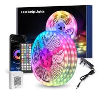 Mexllex LED Strip Lights 30m, Ultra-Long Lights Strip Music Sync Color Changing, Led Lights with App Control Remote, RGB Tape Light for Home Bedroom Party (2x15)