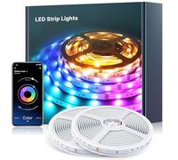 Mexllex LED Strip Lights 40M Music Sync Color Changing RGB LED Strip with Remote & App Control, Built-in Mic, RGB Rope Lights