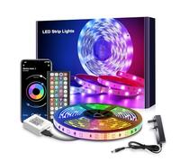 Mexllex LED Strip Lights 5m, RGB Color Changing Led Strip 5m with Remote Control, Music Sync Led Lights for Bedroom Kids Room Ceiling Kitchen Party