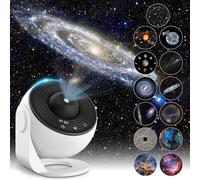 Mexllex Planetarium Star Projector, Galaxy Projector, Neon, Realistic Starry Sky Night Light with 12 Movie Discs, Moon Constellation Solar System for Living Room Kids Bedroom