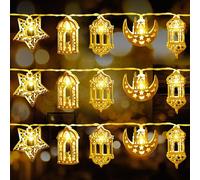 Mexllex Ramadan Eid Mubarak String Light, 10.3 Feet 20LEDs Muslim Ramadan String Lights, Star Moon Fairy Light Decorations for Garden Party Home Bedroom, NO Including Batteries