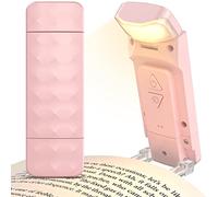 Mexllex Rechargeable Book Reading Light, Eye Caring Reading Light Clip on Book with 3 Colors Temperatures & 5 Brightness Levels, Portable LED Clip on Bookmark Lamp for Bookworms