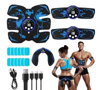 Mexlyca EMS Muscle Stimulator, ABS Trainer, Abdominal Muscle Toner Electronic Workout Home Fitness Device with 8 Modes,29 Intensities,4 Machines,4 Patches,12 Gel,For Abdominal/Arm/Leg/Hip Training