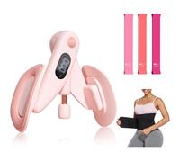 Mexlyca Thigh Master Thigh Exerciser for Women, LED Pelvic Floor Exercise Devices, Inner Thigh Exercise Equipment with Resistance Bands and Long Waist Bands, User Guide for Women Home Gym