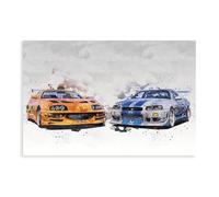 MExmeb JDM Sport Car Poster Supra And Skyline Supercar Art Canvas Poster Wall Art Decor Print Picture Paintings for Living Room Bedroom Decoration Unframe-style 12x18inch(30x45cm)