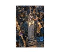MExmeb New York City Skyscraper Chrysler Building Art Canvas Poster Wall Art Decor Print Picture Paintings for Living Room Bedroom Decoration Unframe-style 12x18inch(30x45cm)