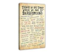 MExmeb Shakespeare Literary Art Poster The Tempest Quote Retro Canvas Poster Wall Art Decor Print Picture Paintings for Living Room Bedroom Decoration Frame-style 12x18inch(30x45cm)
