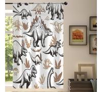 Mexpekil 1 Panel Sheer Curtain Ancient Dinosaurs Animal Semi-Sheer Rod Pocket Drapes for Living Room Bedroom Office Window Voile Curtain 55x84in Drop(140x213cm)