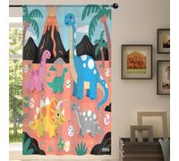 Mexpekil 1 Panel Sheer Curtain Cartoon Ancient Dinosaur Animal Semi-Sheer Rod Pocket Drapes for Living Room Bedroom Office Window Voile Curtain 55x84in Drop(140x213cm)