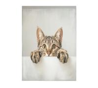 Mexpekil 1 Panel Sheer Curtain Cute Cat Animal Semi-Sheer Rod Pocket Drapes for Living Room Bedroom Office Window Voile Curtain 55x84in Drop(140x213cm)