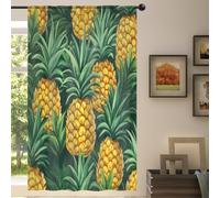 Mexpekil 1 Panel Sheer Curtain Tropical Pineapples Fruits Semi-Sheer Rod Pocket Drapes for Living Room Bedroom Office Window Voile Curtain 55x84in Drop(140x213cm)